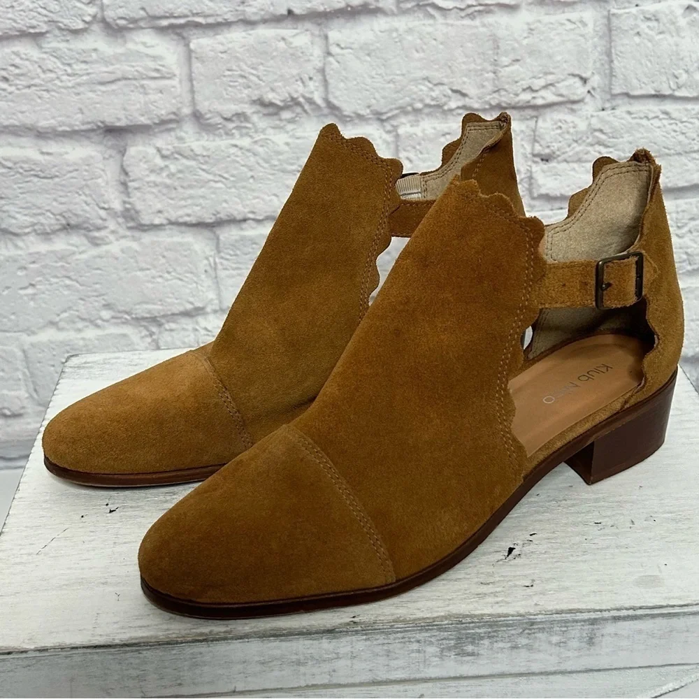 Klub Nico Suede Leather Beau Scalloped Booties